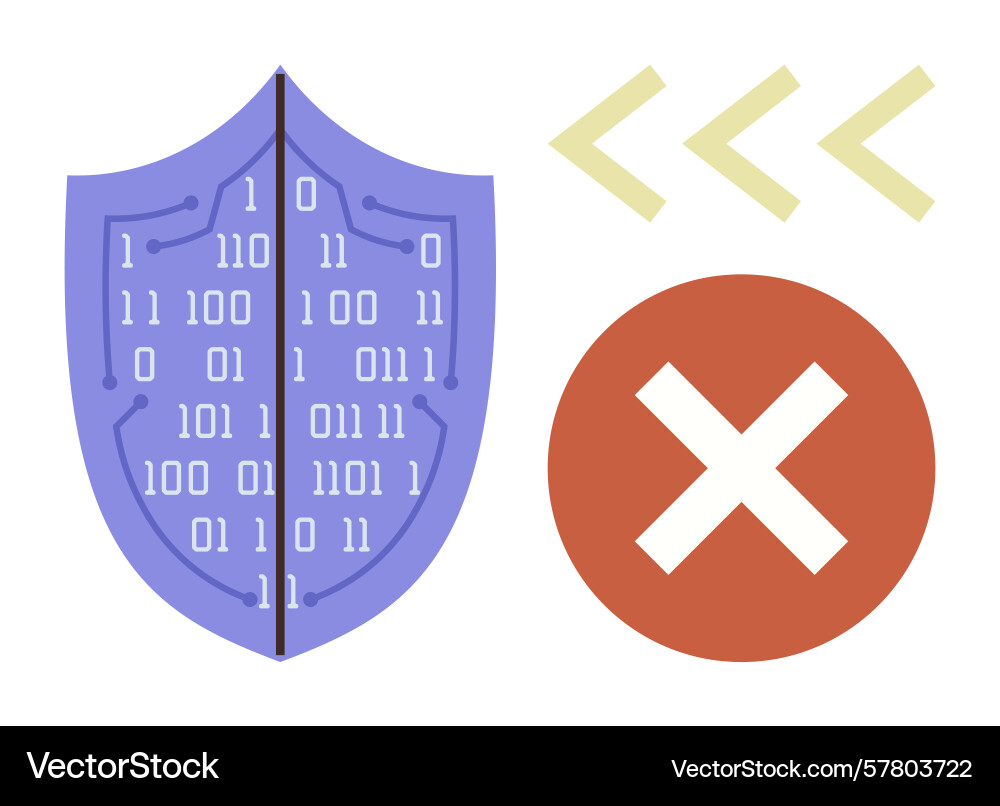 Cybersecurity Schild mit Binärcode und Warnung Cybersecurity Schild mit Binärcode und Warnung vektorbild