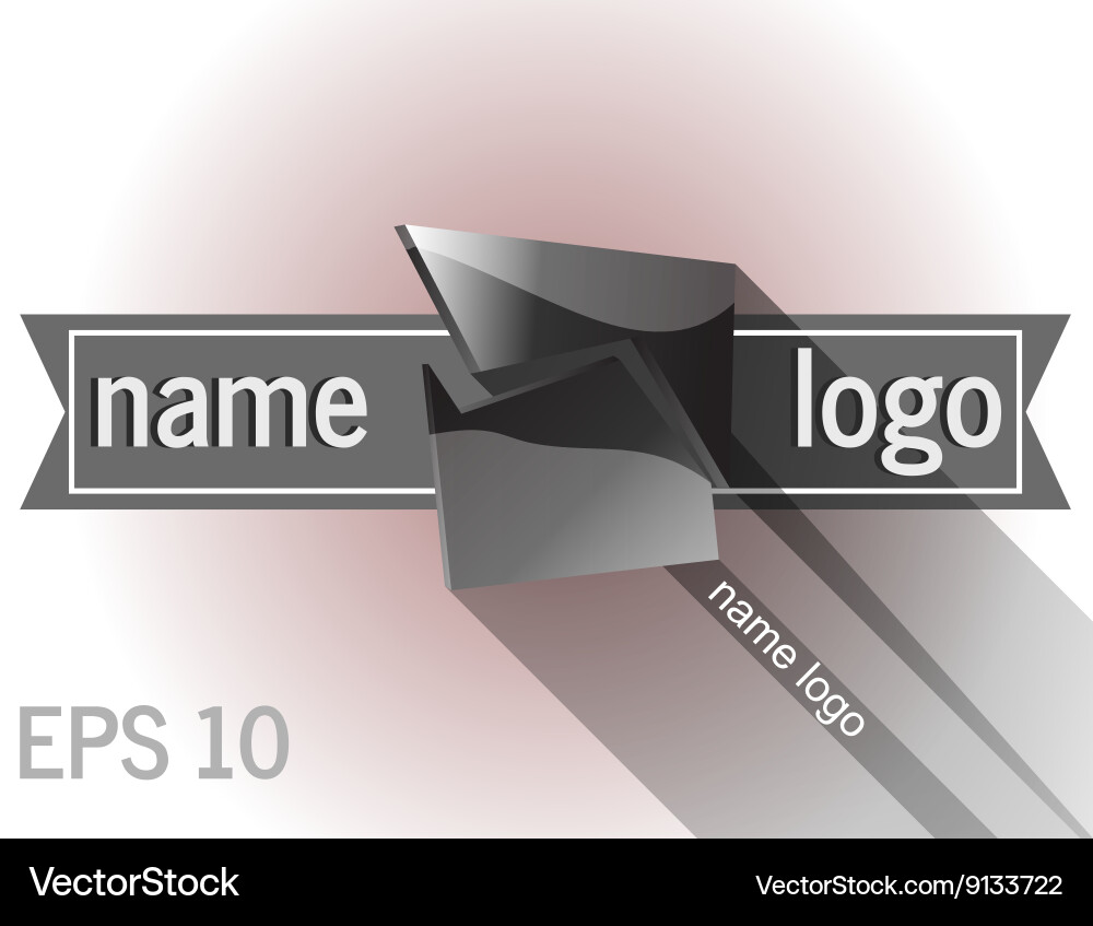 Dark 3d logo object Vector Image