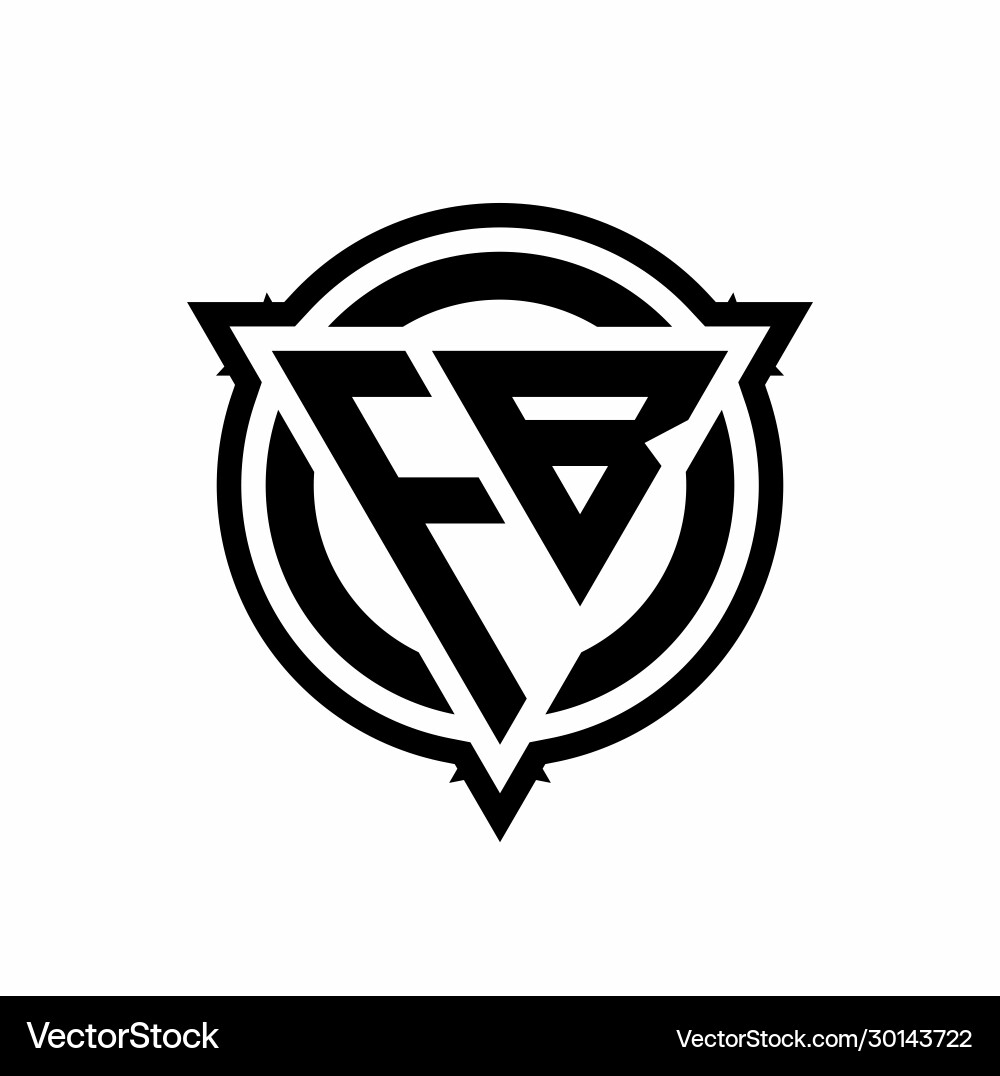 Fb logo with triangle shape and circle Fb logo with triangle shape and circle Vector Image