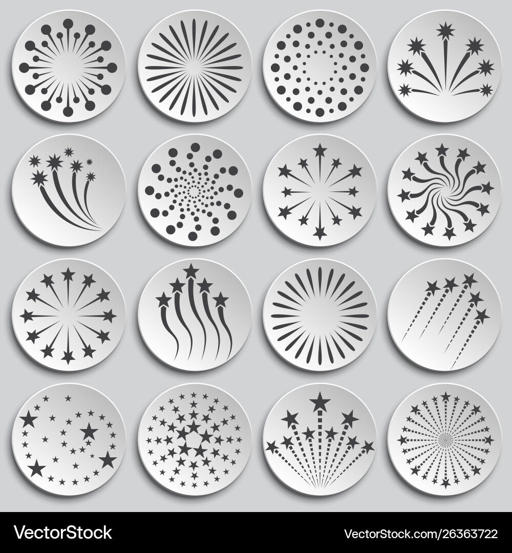 Firework related icons set on background Firework related icons set on background vector image