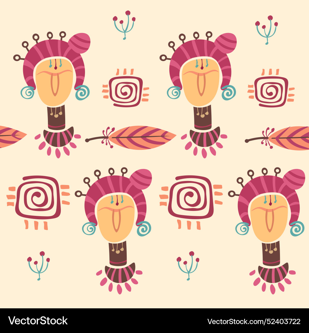 Flat design boho pattern Vector Image