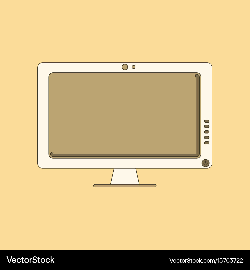 Flat icon on background computer monitor Vector Image