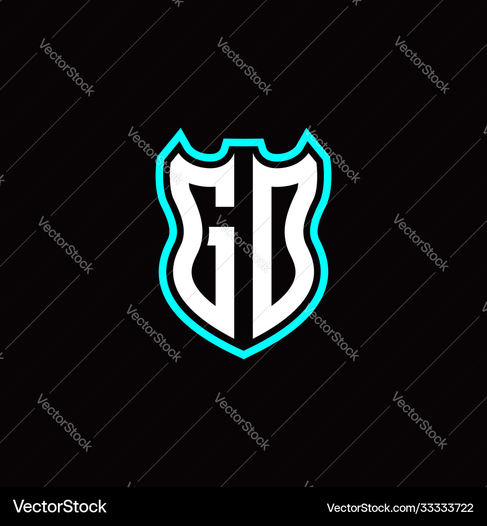 G o initial logo design with shield shape G o initial logo design with shield shape vector image