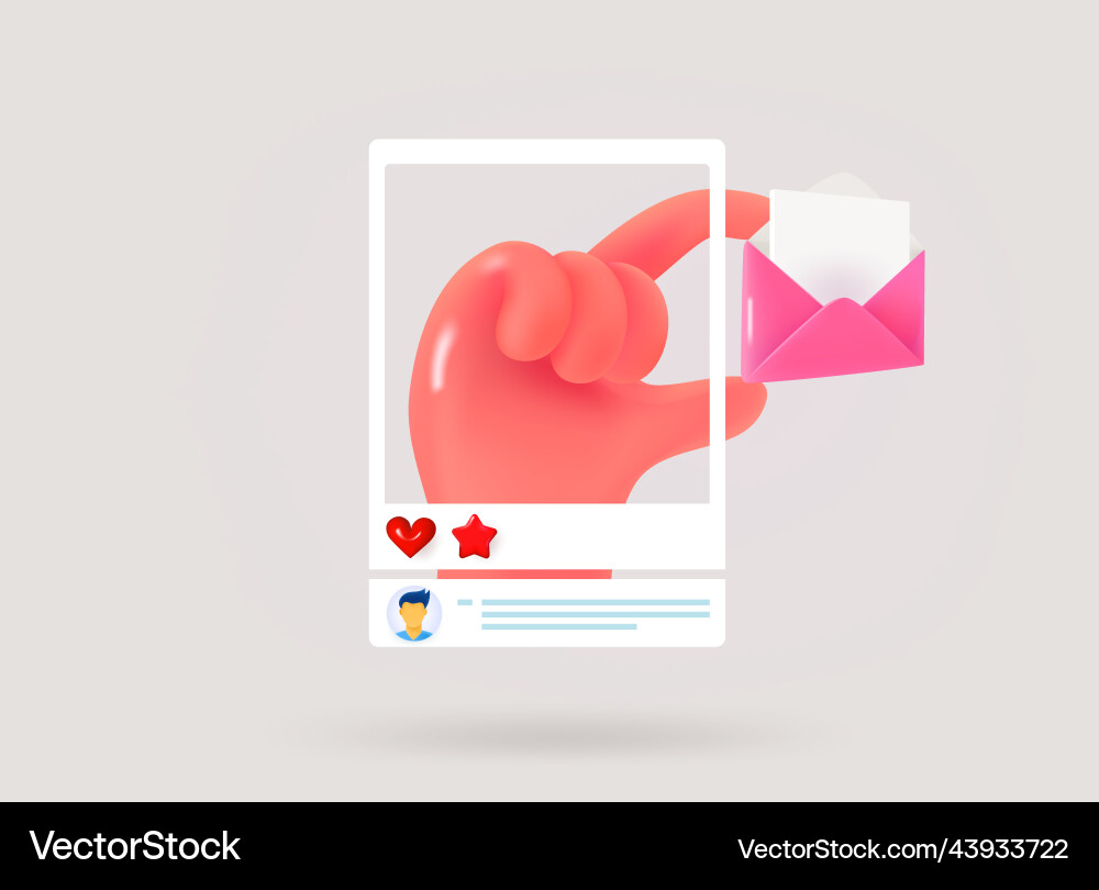 Internet message with hand mailing vector image