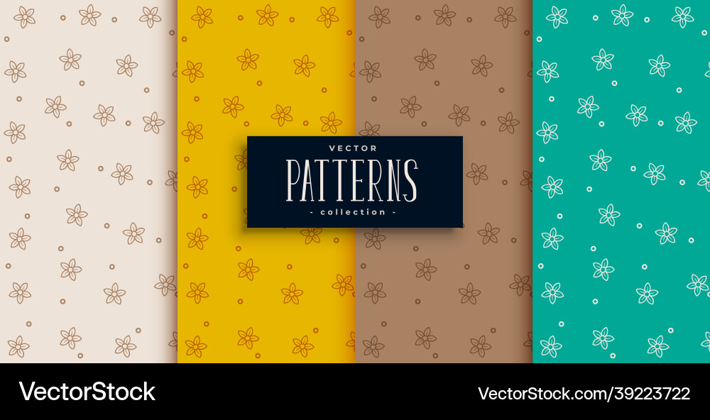 Leaves pattern textures set of four vector image