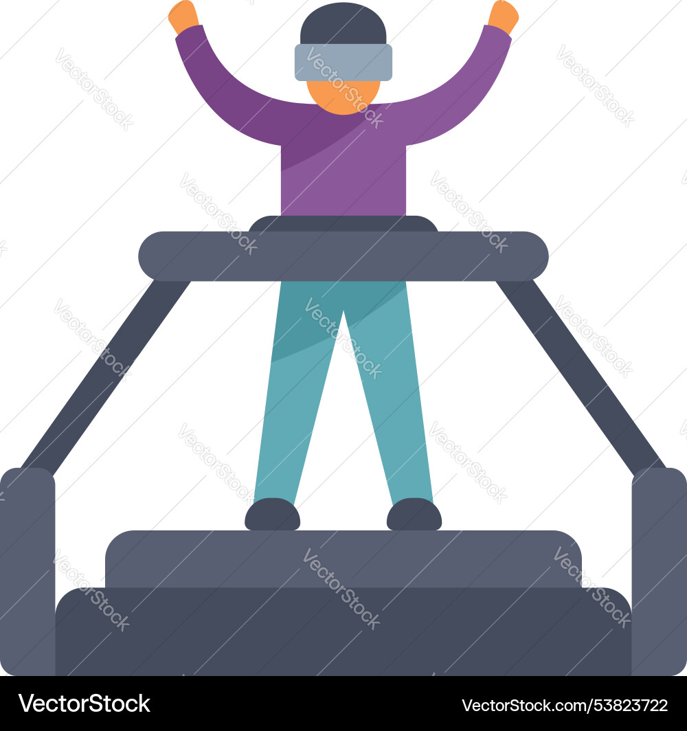 Man is enjoying a virtual reality experience while Man is enjoying a virtual reality experience while vector image