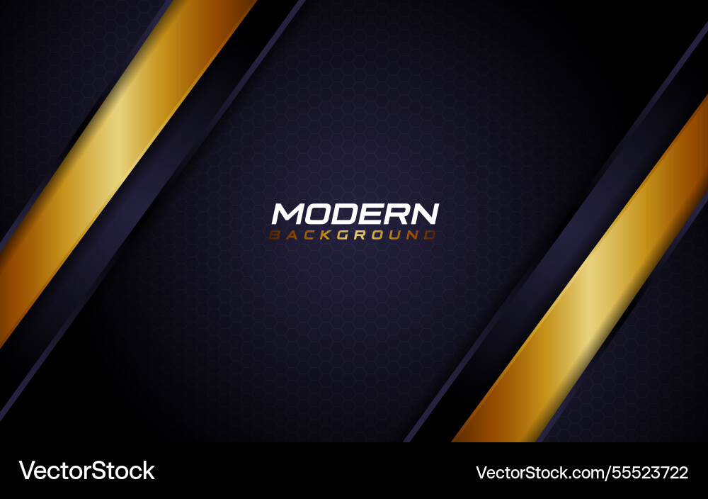 Modern dark background with golden dynamic line Vector Image