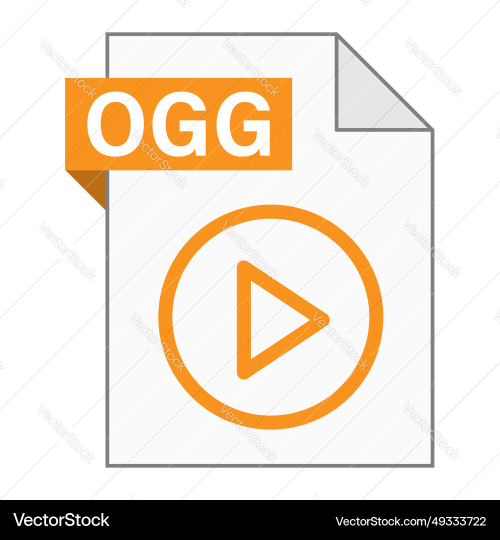 Modern flat design of ogg file icon for web Modern flat design of ogg file icon for web vector image