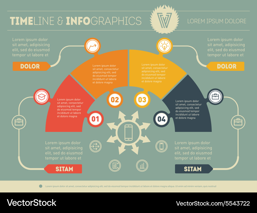 Part of the report with logo and icons set vector image