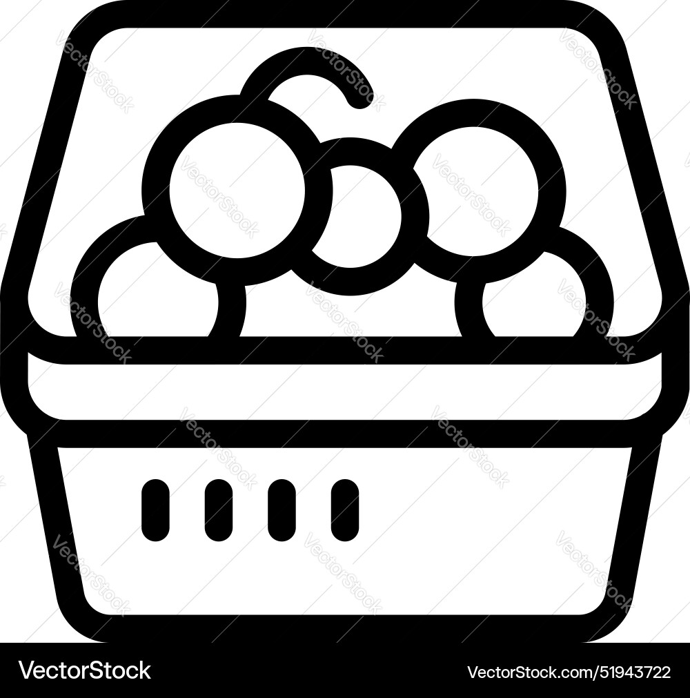 Plastic box containing round objects representing Plastic box containing round objects representing Vector Image