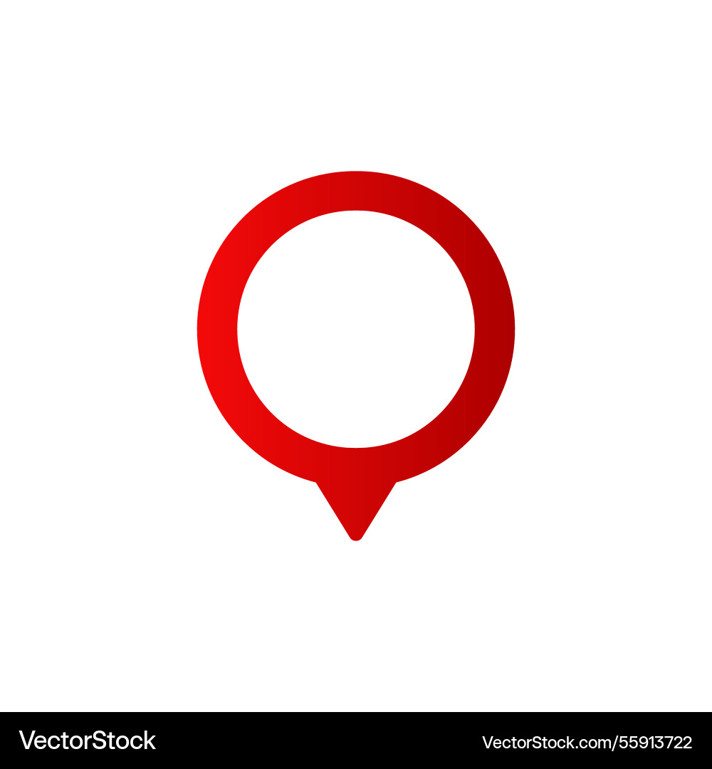 Red location pin symbol with gradient design vector image