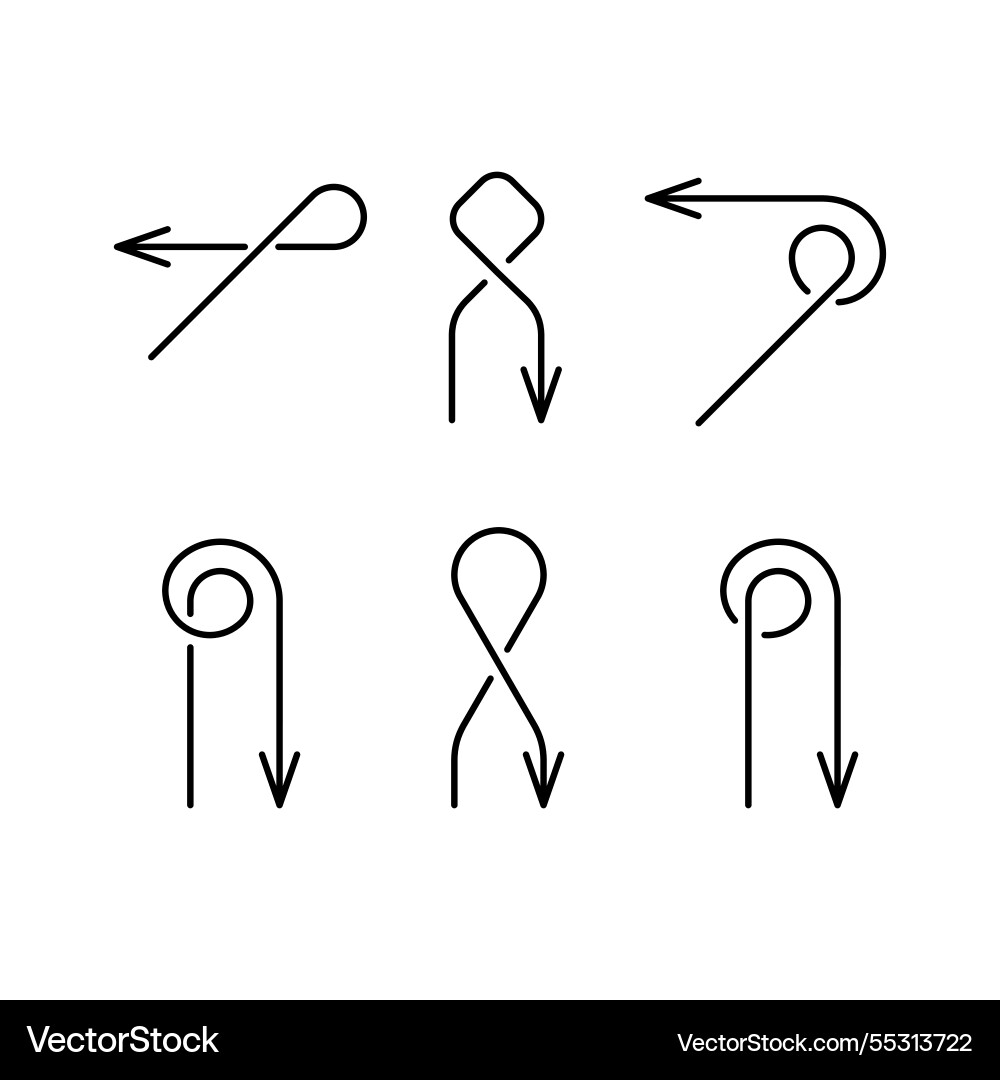Return and back line style arrows set Return and back line style arrows set vector image