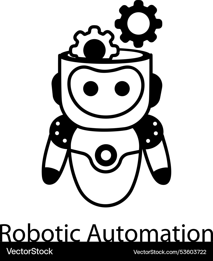 Robotic automation vector image