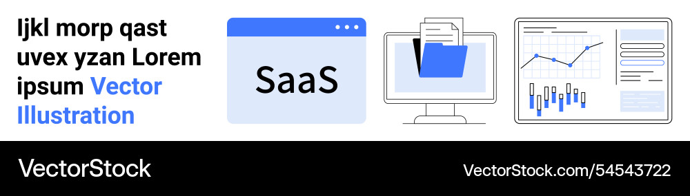 Saas solutions with file management and data Saas solutions with file management and data vector image