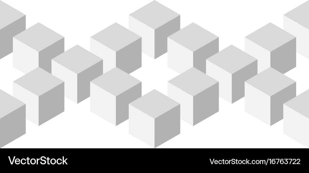 Seamless 3d geometrical pattern of arranged cubes vector image