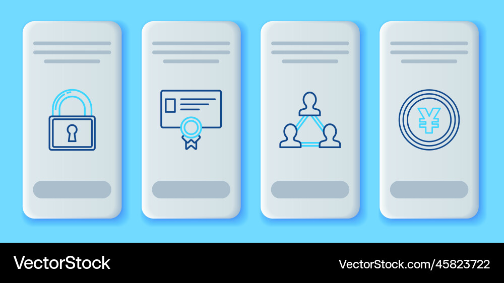 Set line certificate template project team base Set line certificate template project team base vector image