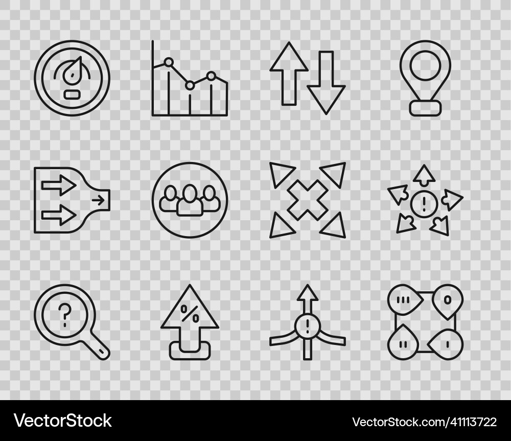 Set line unknown search infographic element vector image