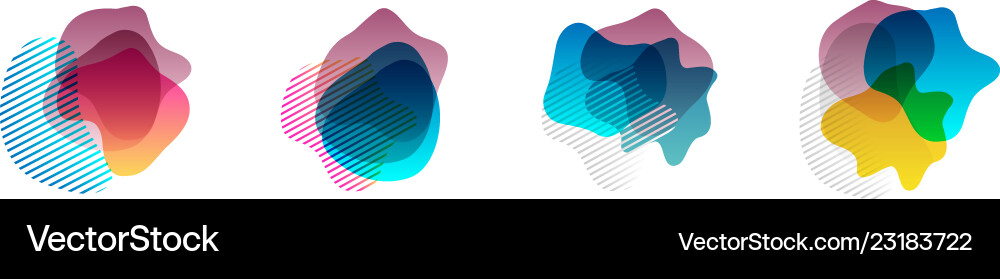 Set of abstract modern graphic elements gradient Vector Image
