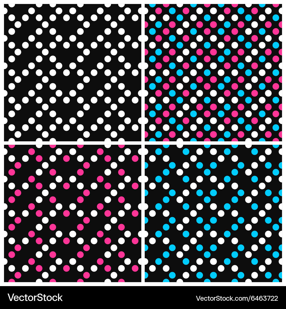 Set of colorful patterns with dots vector image