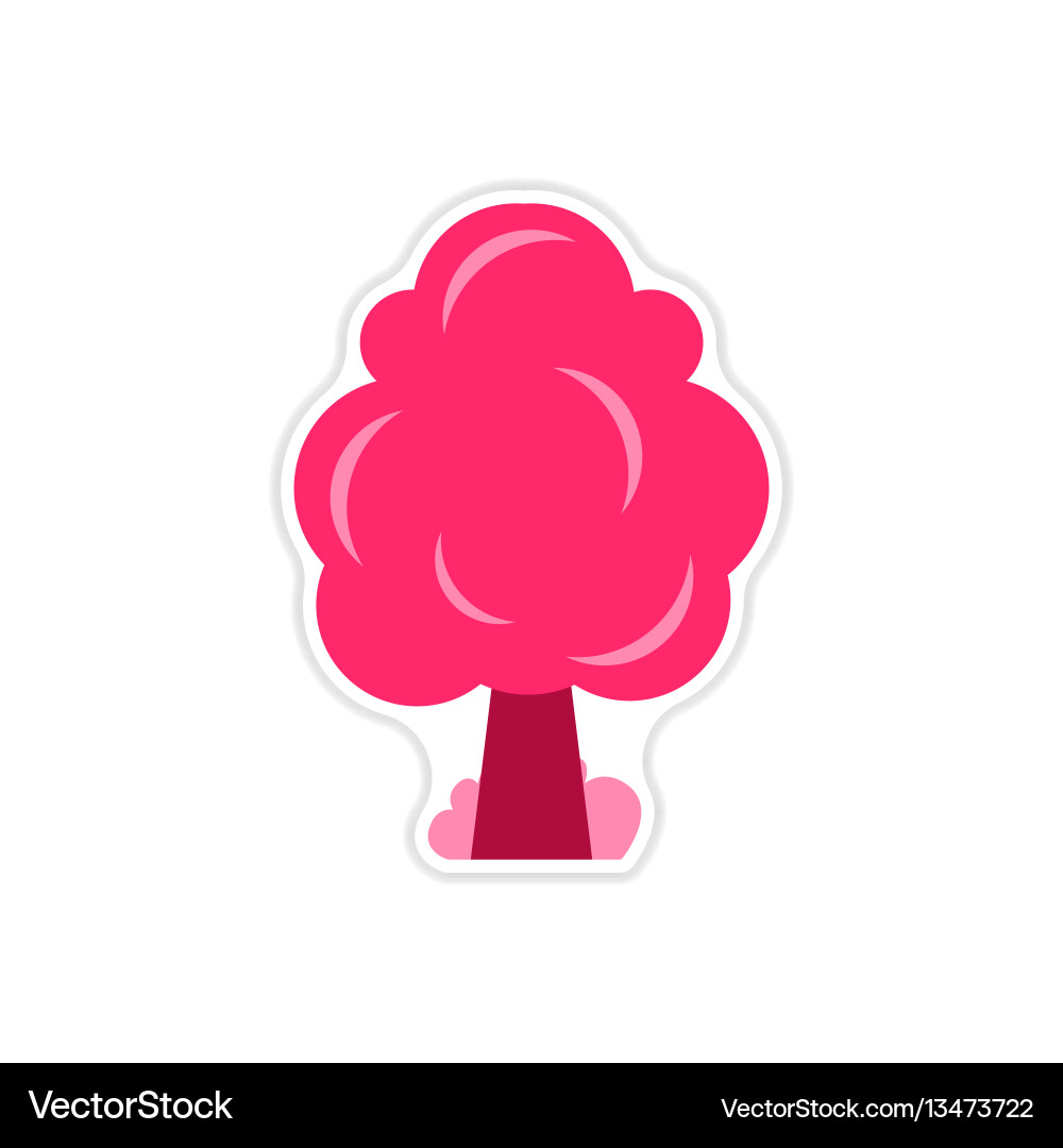 Set of labels with shadow tree icon vector image