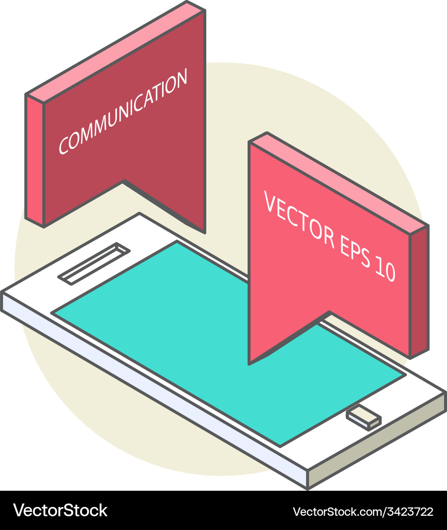 Smartphone with speech bubbles hovering Vector Image