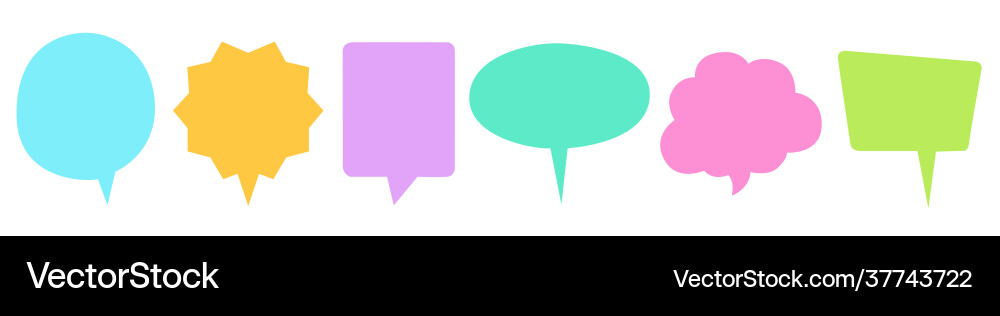 Speech bubbles set inverted rectangle distorted Speech bubbles set inverted rectangle distorted vector image