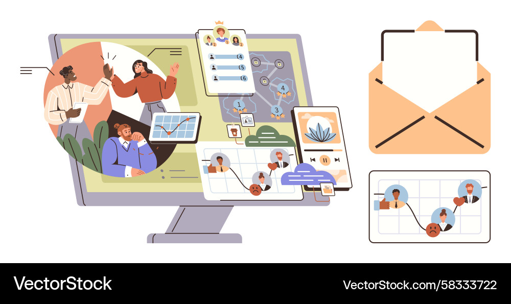 Team Collaboration & Workflow Project Vector Image
