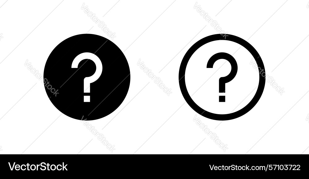 Two black line icons of a question mark inside Vector Image