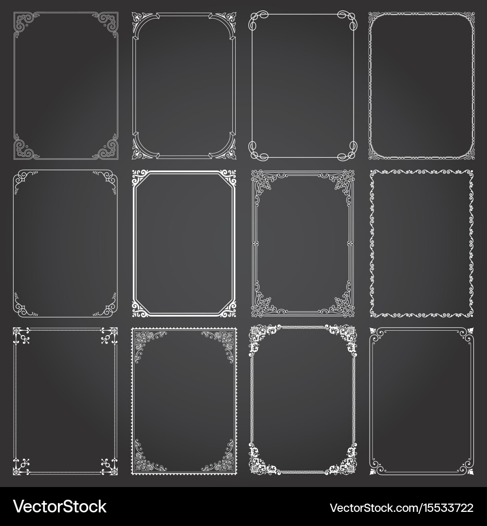 Vintage Rectangle Frames & Borders vector image
