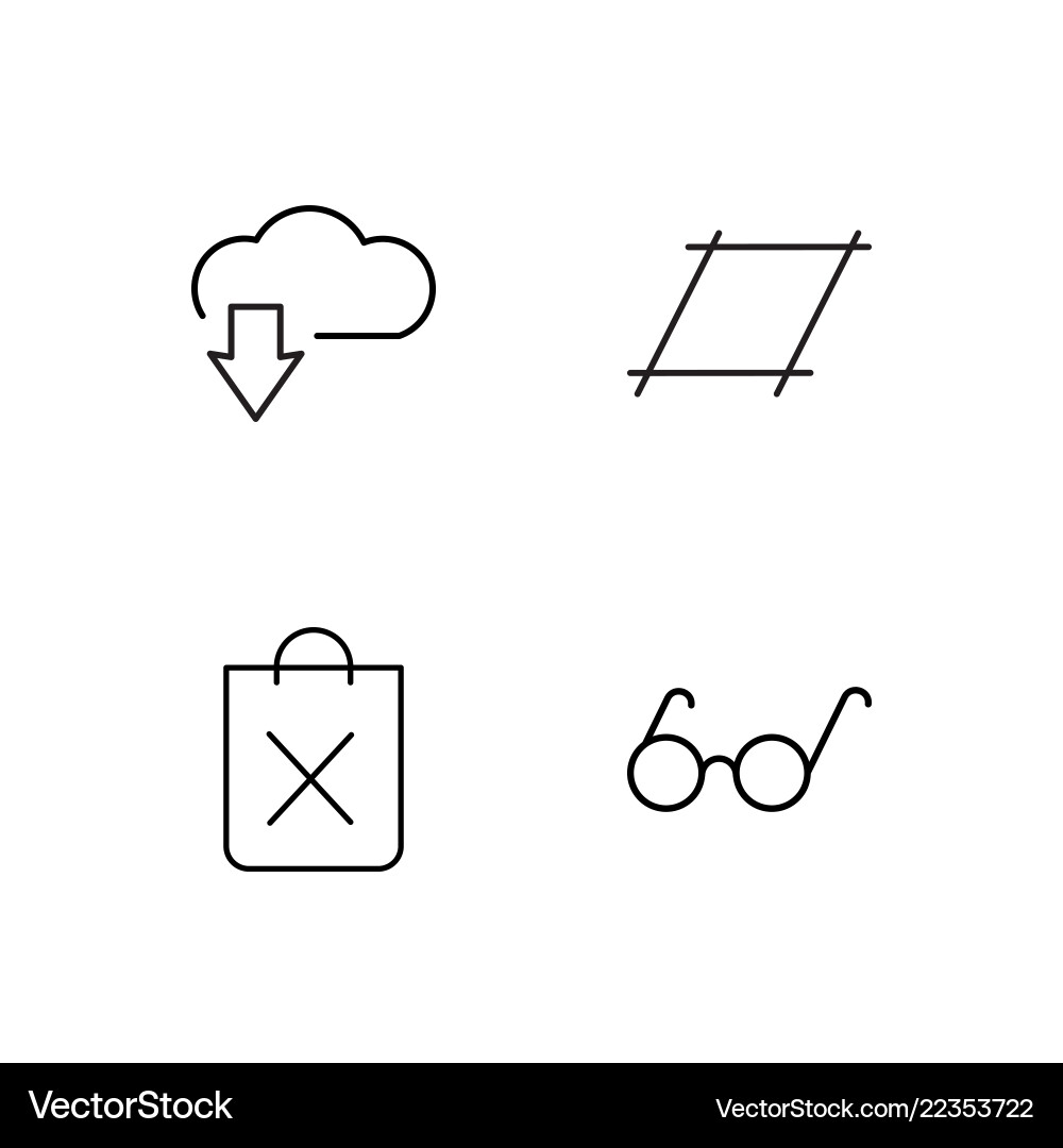Web simple outlined icons set vector image