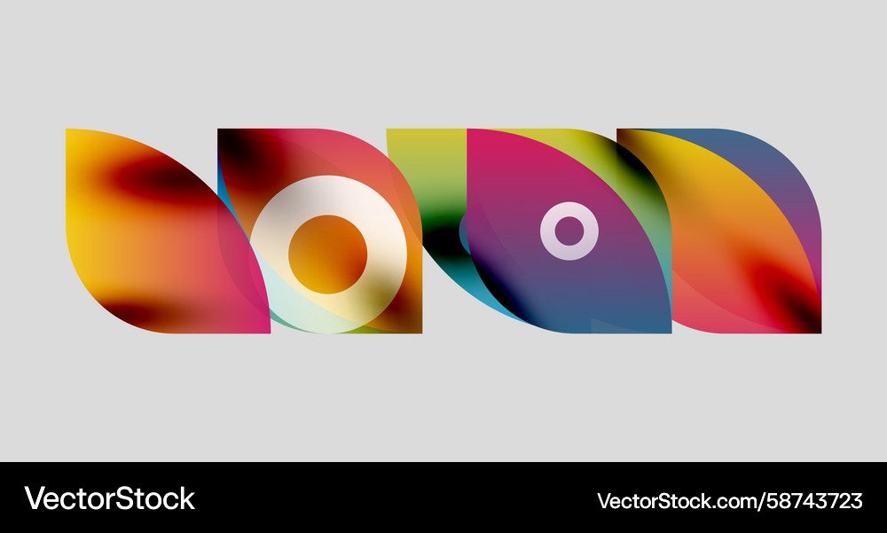 Abstract colorful shapes overlap creating dynamic Abstract colorful shapes overlap creating dynamic Vector Image