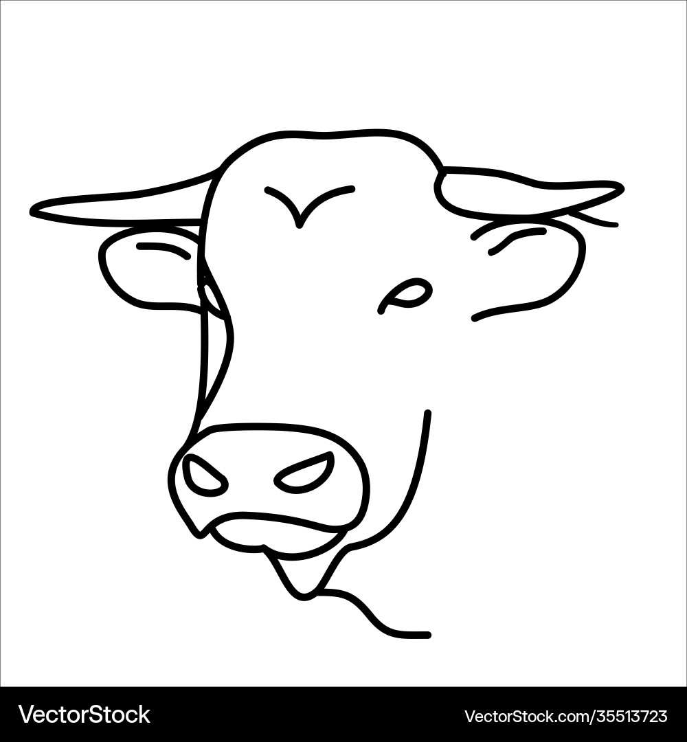 Animal bull icon design clip art line Animal bull icon design clip art line vector image