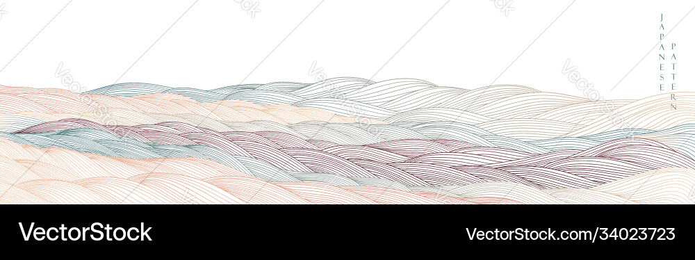 Art landscape background with line pattern vector image