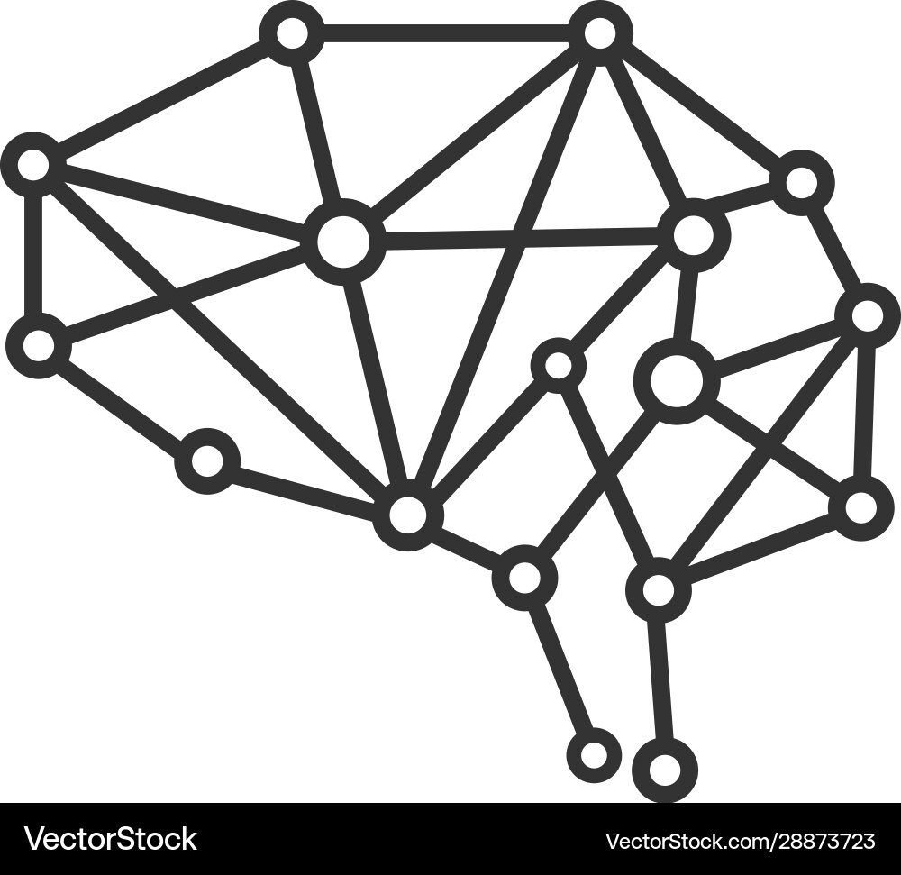 Artificial intelligence linear icon vector image