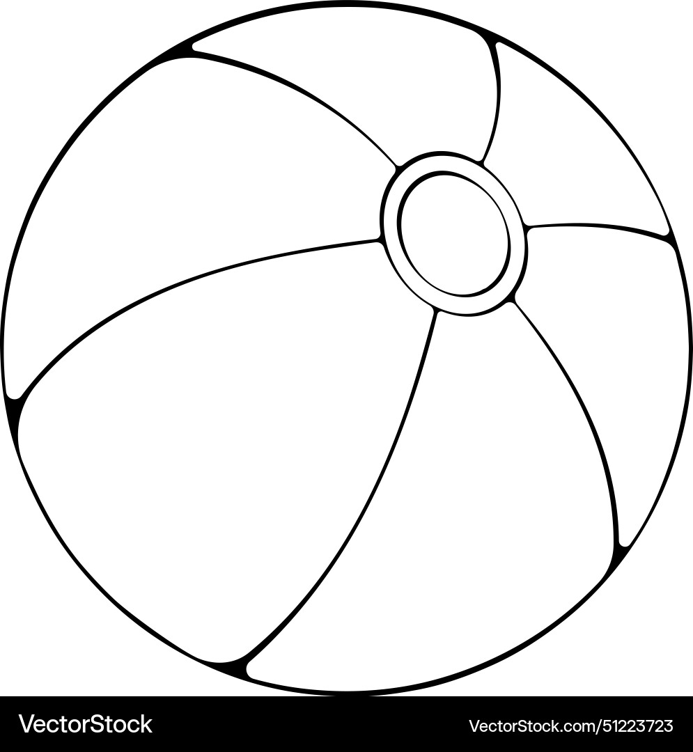 Beach ball line art Royalty Free Vector Image VectorStock