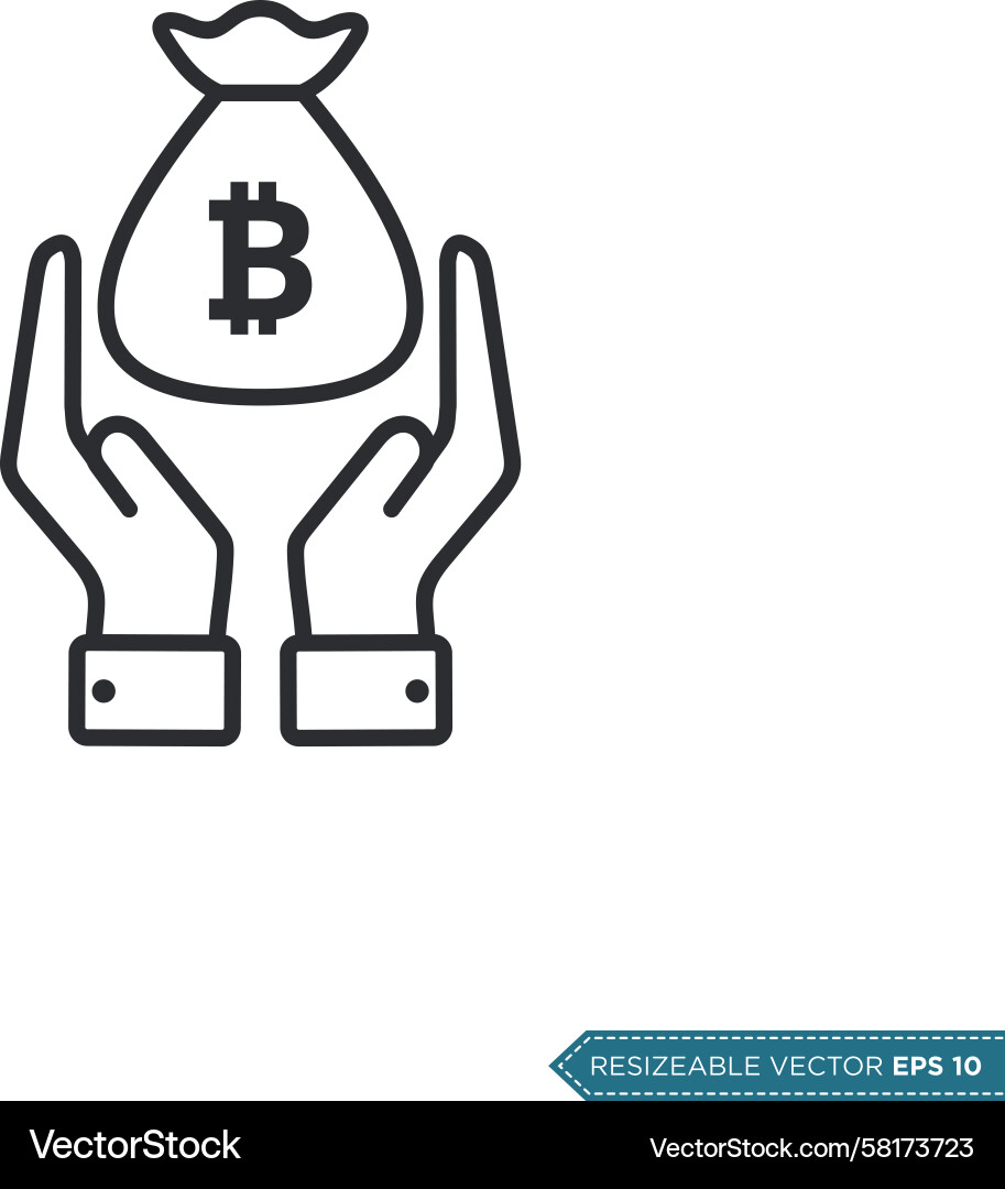 Bitcoin Hand Receiving Money Icon – Royalty-Free Vector | VectorStock