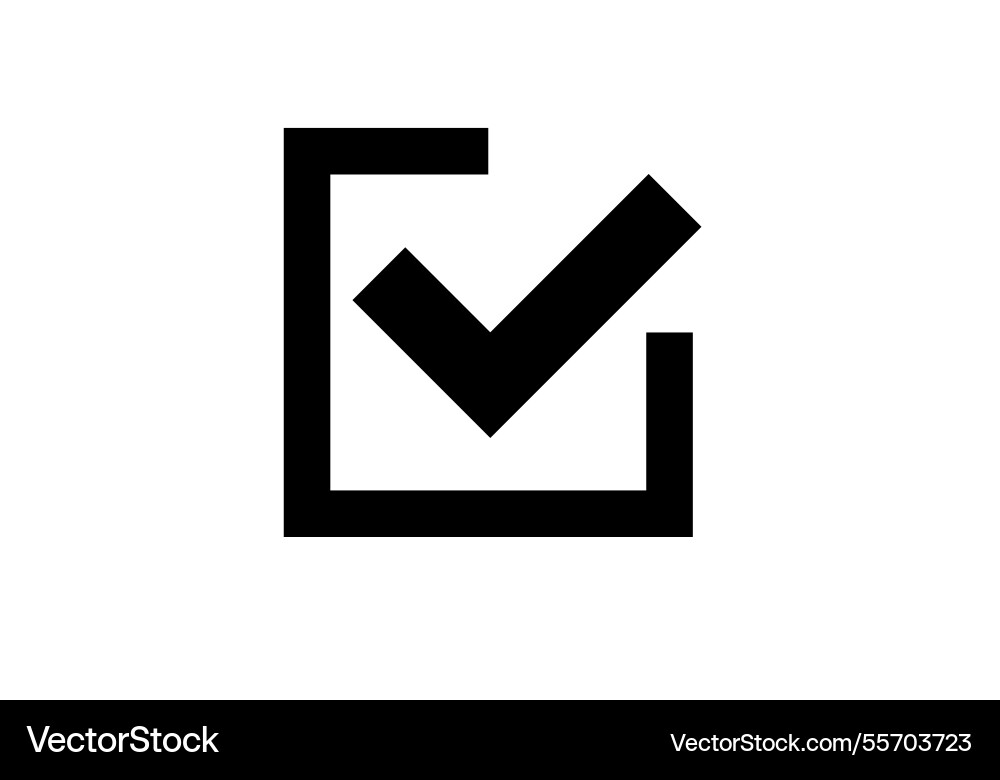 Black checkmark in square checkbox icon vector image