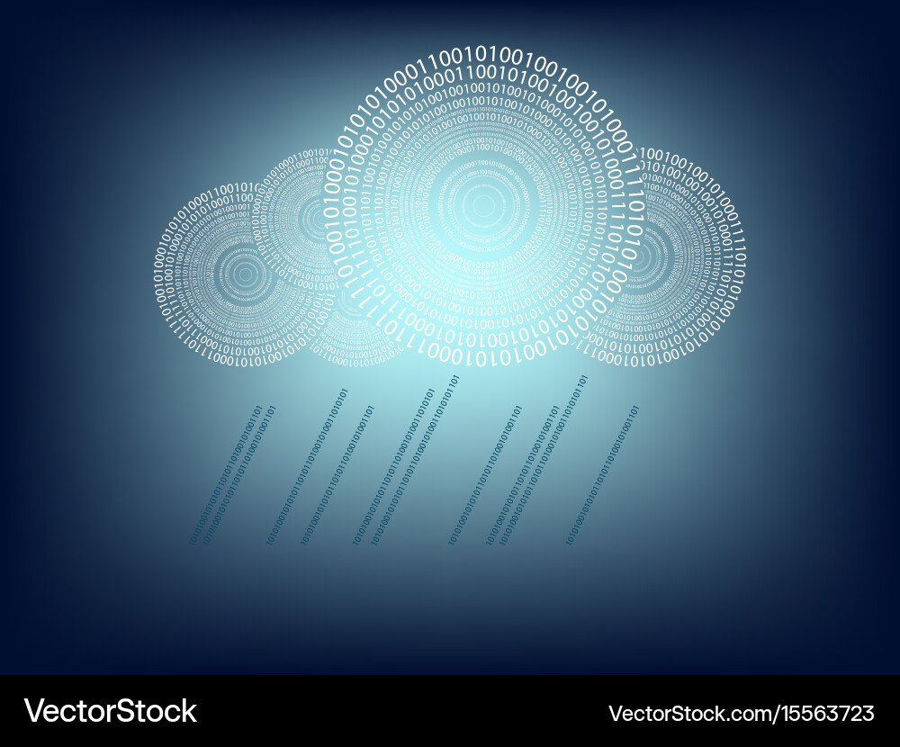 Blue background with computer cloud vector image
