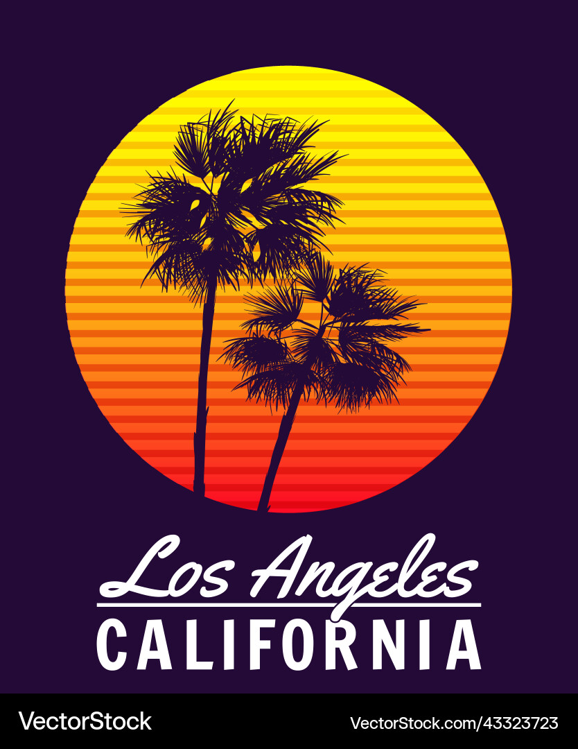 California los angeles sunset print t-shirt design California los angeles sunset print t-shirt design vector image