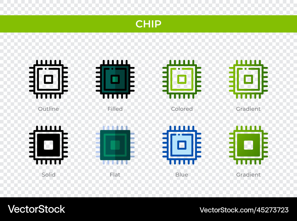 Chip icon in different style icons designed Chip icon in different style icons designed vector image
