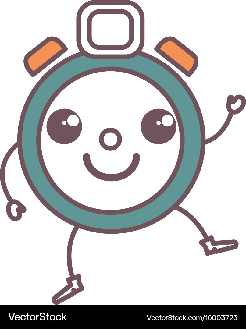 Chronometer timer kawaii character vector image