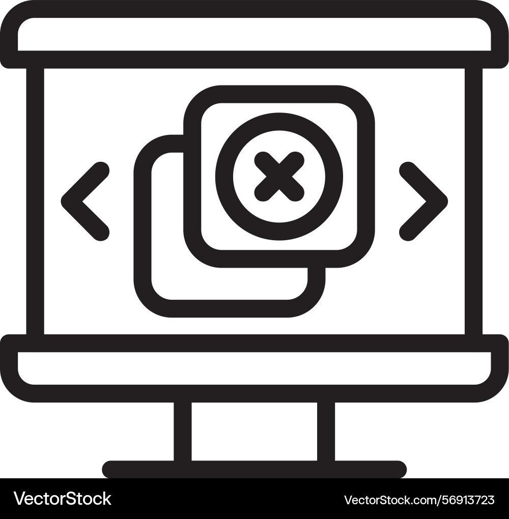 Closing slide linear style icon design Vector Image
