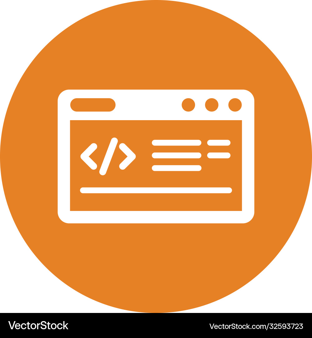 Code optimization coding icon orange color vector image
