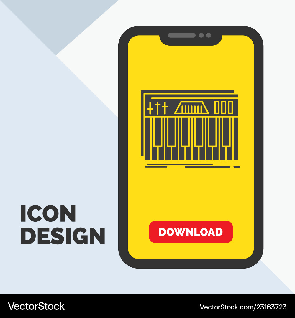 Controller keyboard keys midi sound glyph icon Controller keyboard keys midi sound glyph icon vector image