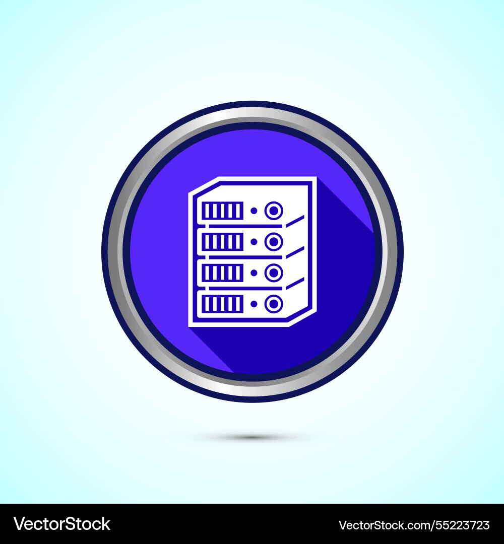 Data center icon design computer server Data center icon design computer server vector image