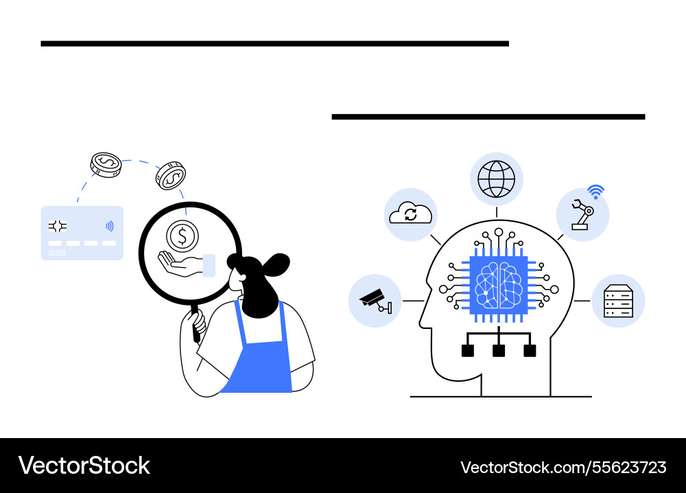 Digital transactions and ai technology integration Digital transactions and ai technology integration vector image