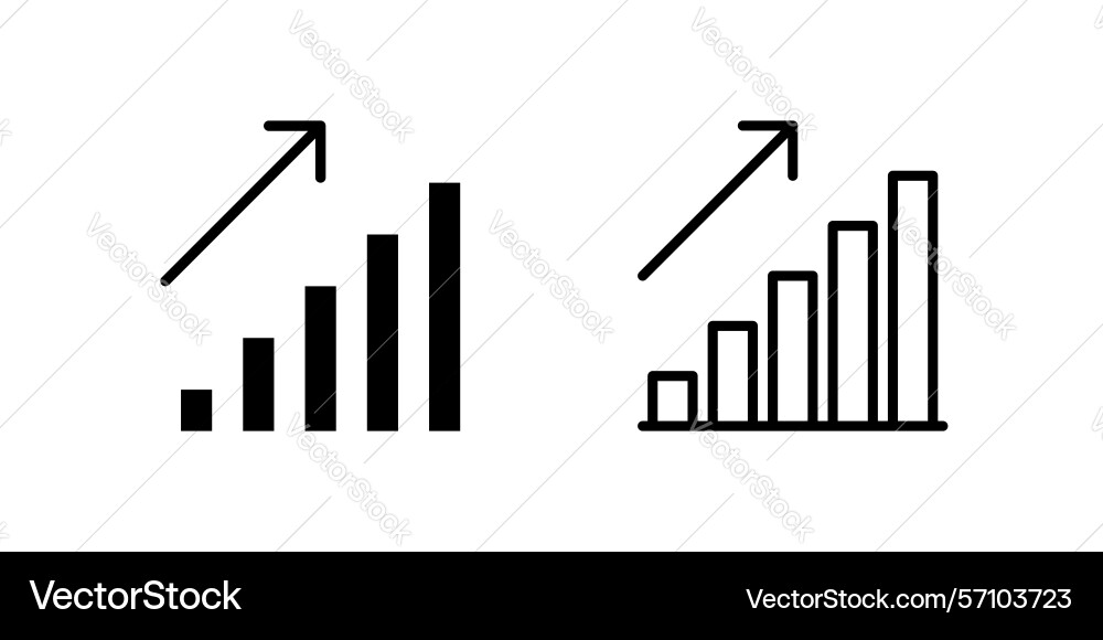 Dynamic growth and increase arrow icons perfect Vector Image
