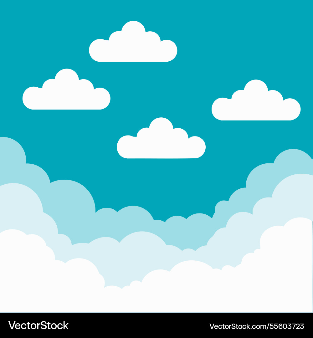 Eiffel tower with clouds Vector Image