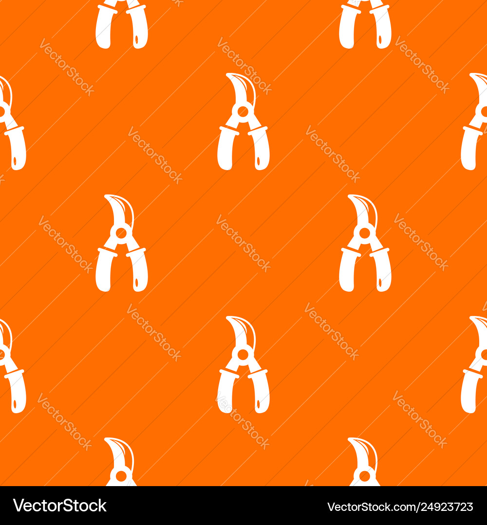 Grape scissors pattern orange Grape scissors pattern orange vector image