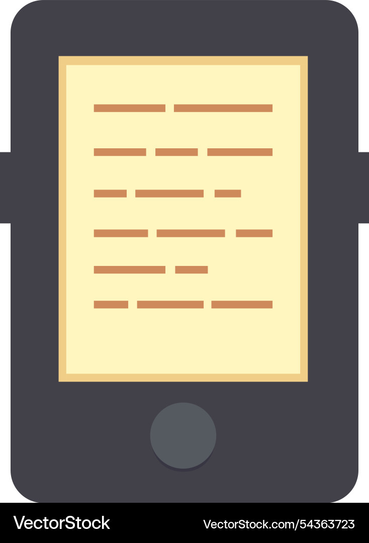 Modern smartphone is displaying lines of text Vector Image